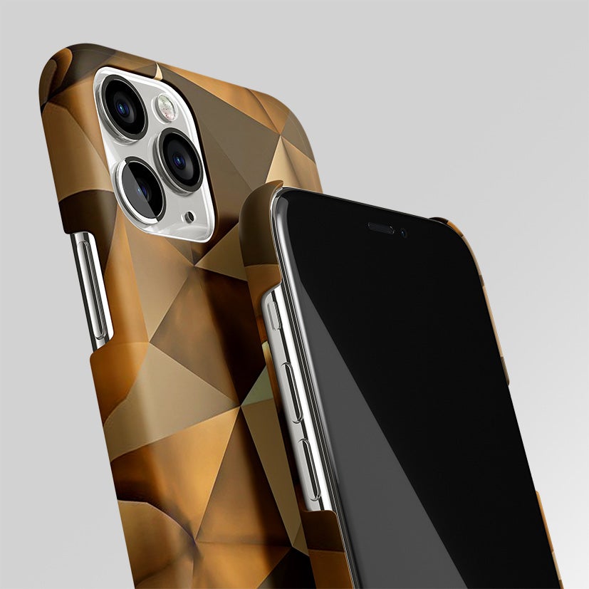 Golden Abstract Matte Case Phone Cover