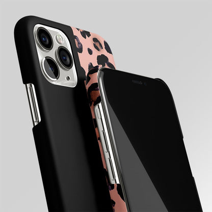 Black & Pink Cheetah Fur Matte Case Phone Cover