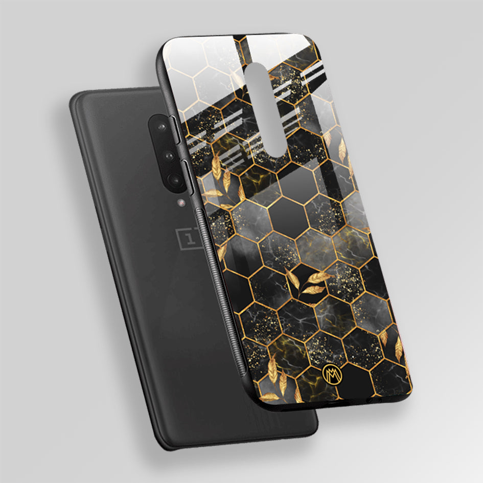 Black Grey Tile Marble Glass Case Phone Cover