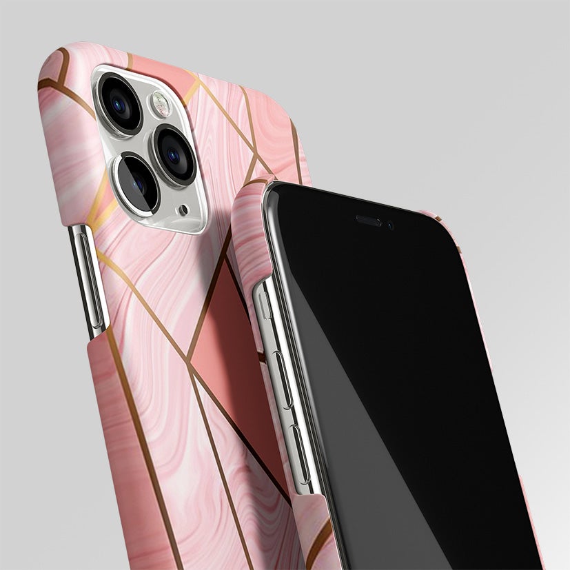 Pink Peachy Geometric Matte Case Phone Cover