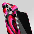 Y2K Black Pink Heart Aesthetic Matte Case Phone Cover