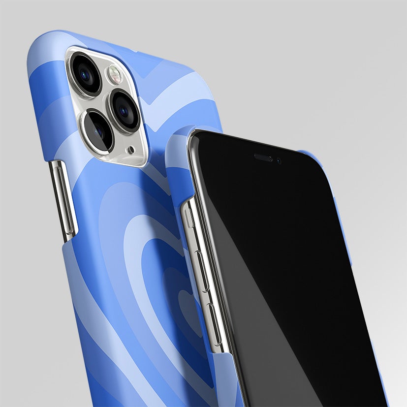 Y2K Blue Heart Aesthetic Matte Case Phone Cover