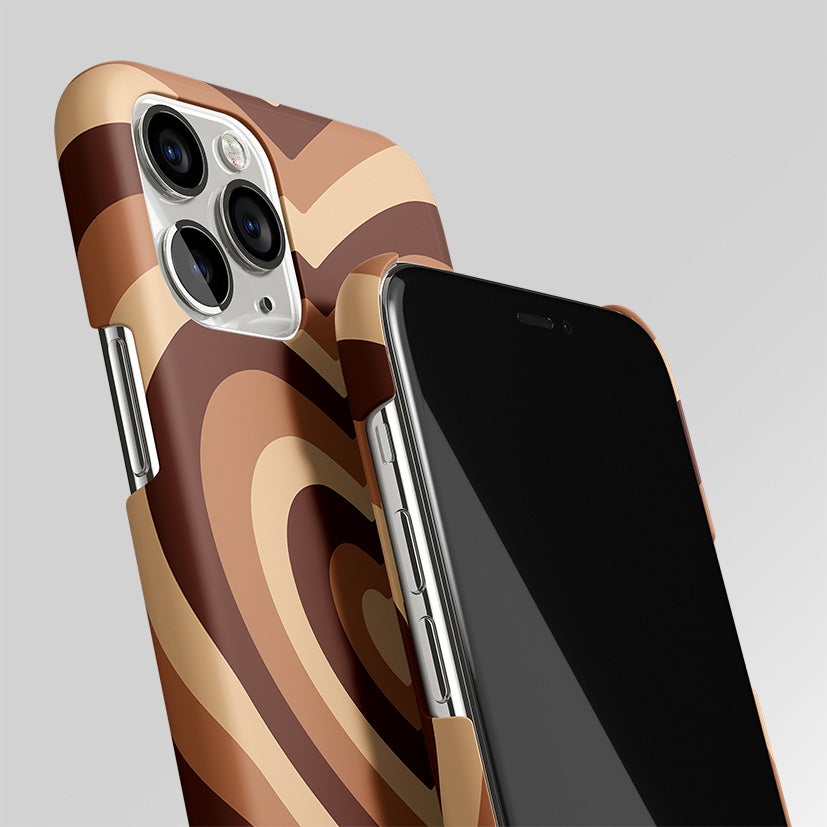 Y2K Brown Heart Aesthetic Matte Case Phone Cover