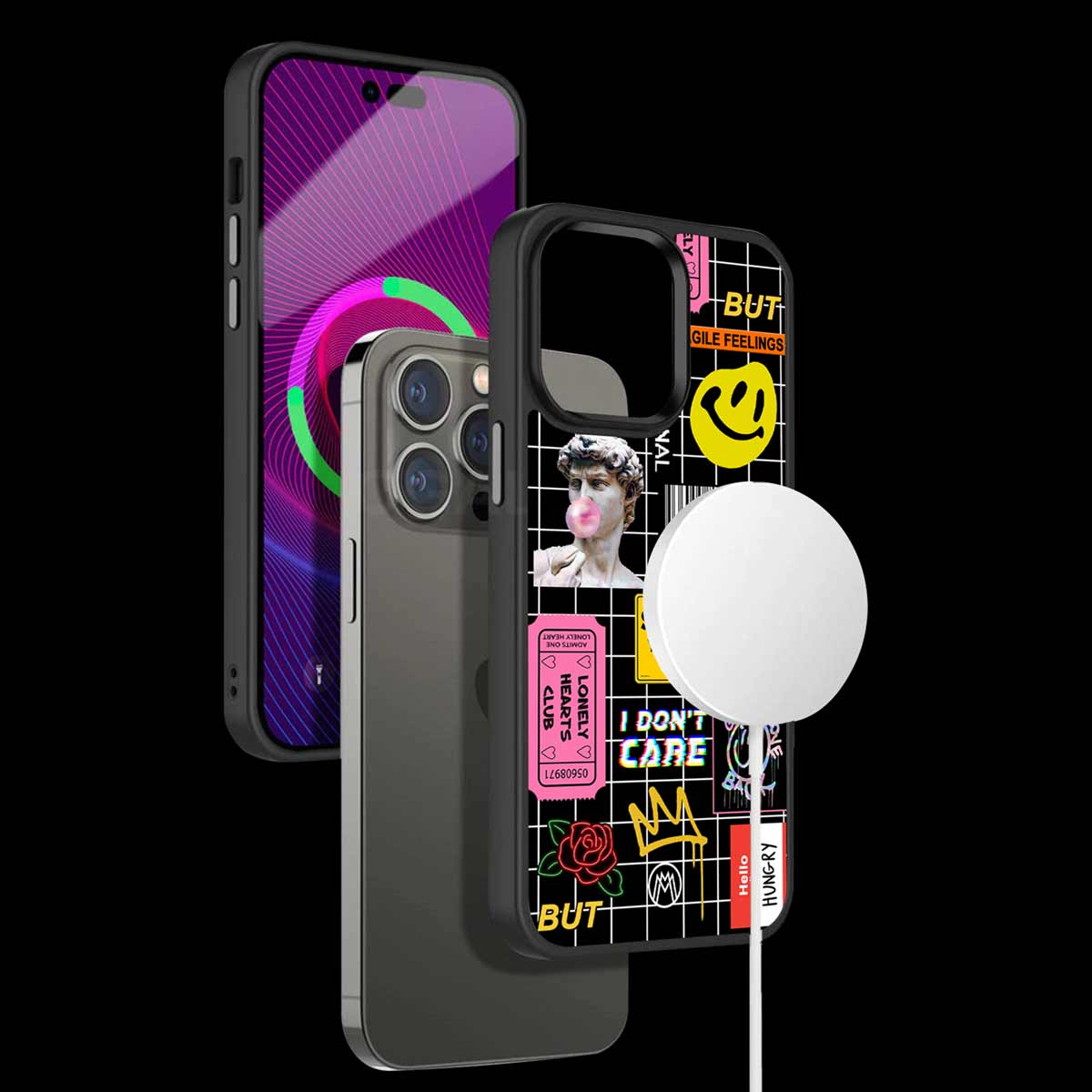 Lonely Hearts Club Black Phone Cover | MagSafe Case