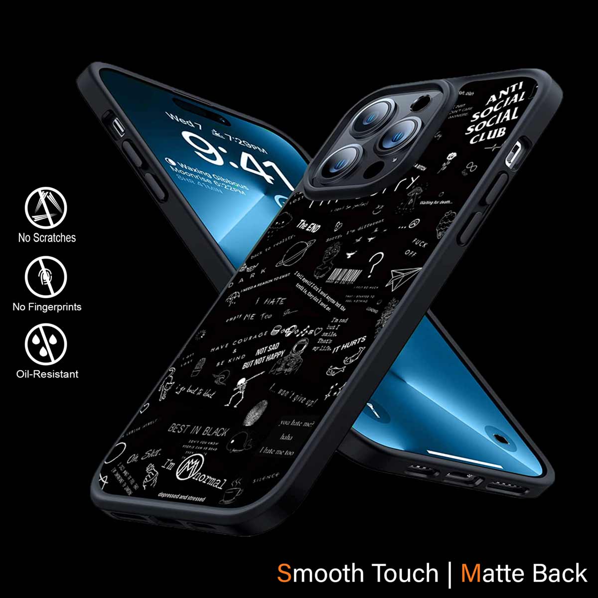 Minimalistic Black Aesthetic Collage Phone Cover | MagSafe Case