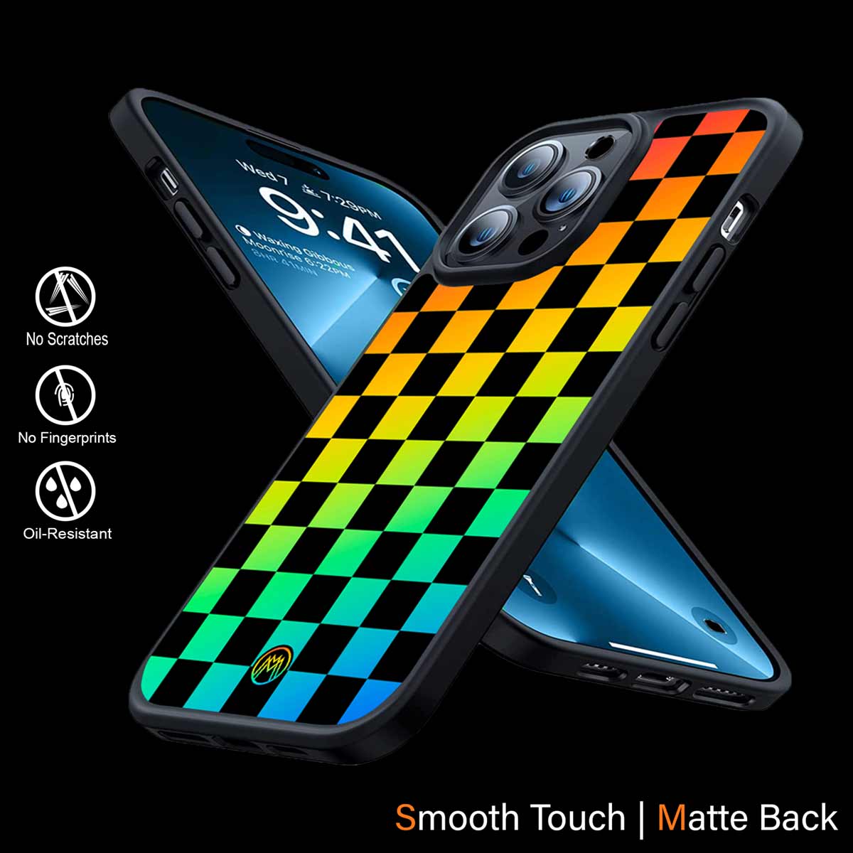 Rainbow Check Pattern Phone Cover | MagSafe Case