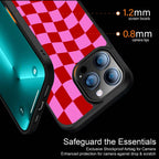 Red Pink Trippy Check Pattern Phone Cover | MagSafe Case