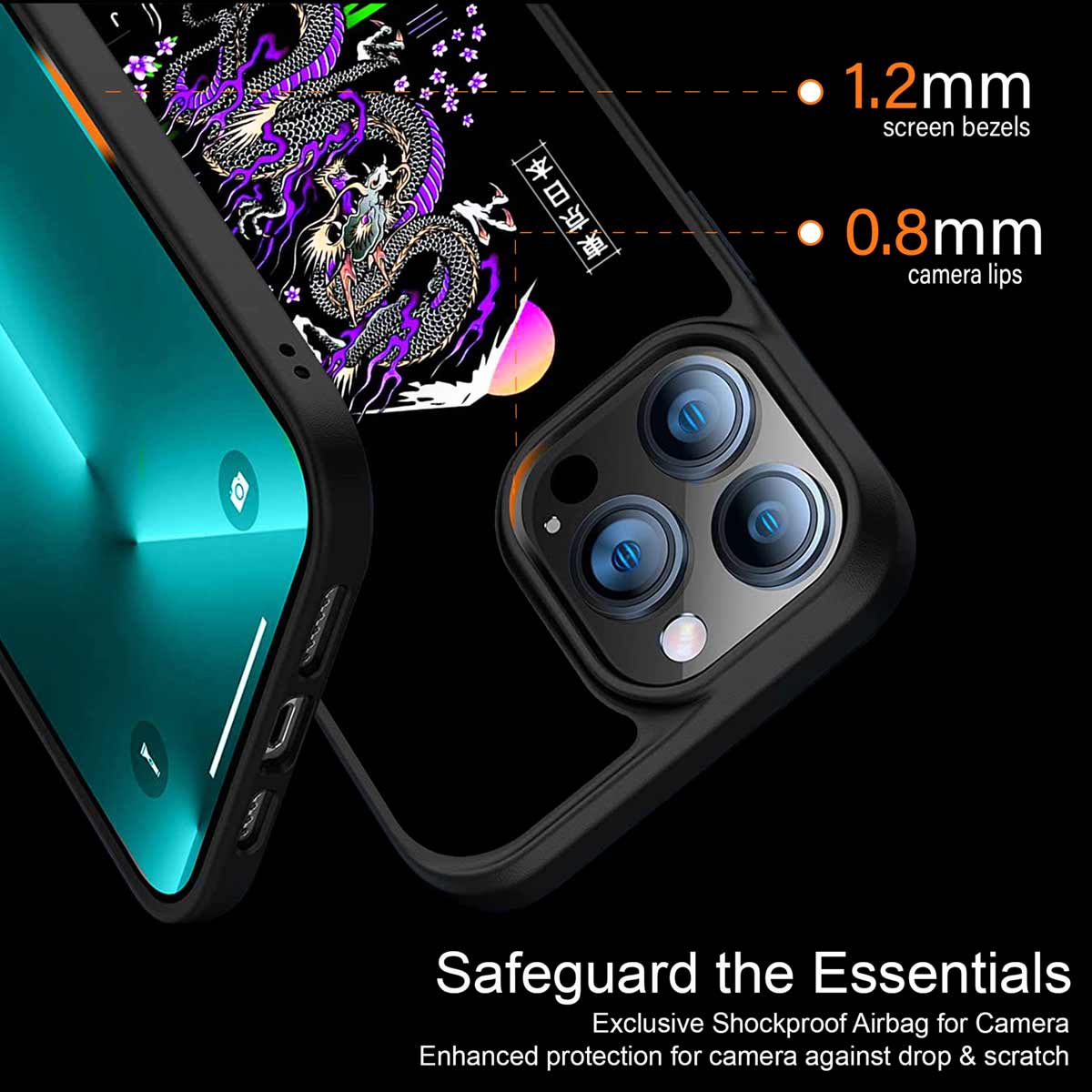 Tokyo Japan Purple Dragon Black Phone Cover | MagSafe Case