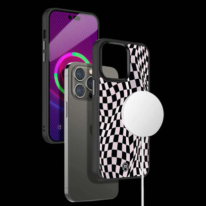 Trippy B&W Check Pattern Phone Cover | MagSafe Case