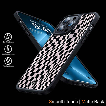 Trippy B&W Check Pattern Phone Cover | MagSafe Case