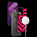 Y2K Black Pink Hearts Aesthetic Phone Cover | MagSafe Case