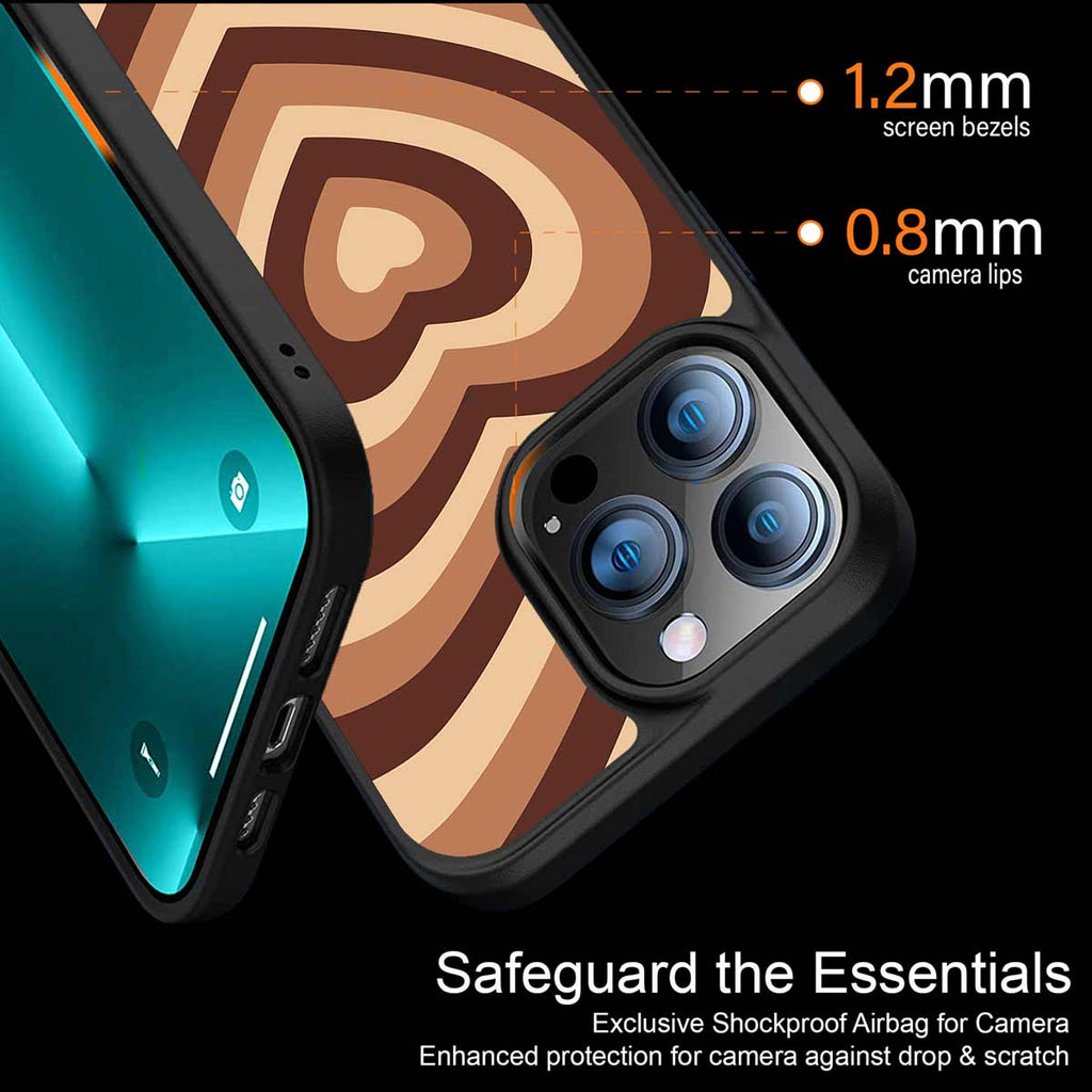 Y2K Brown Hearts Aesthetic Phone Cover | MagSafe Case
