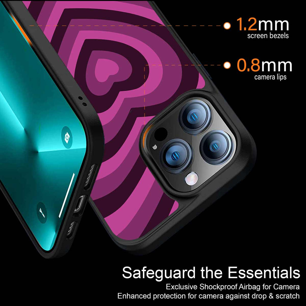 Y2K Burgundy Hearts Aesthetic Phone Cover | MagSafe Case