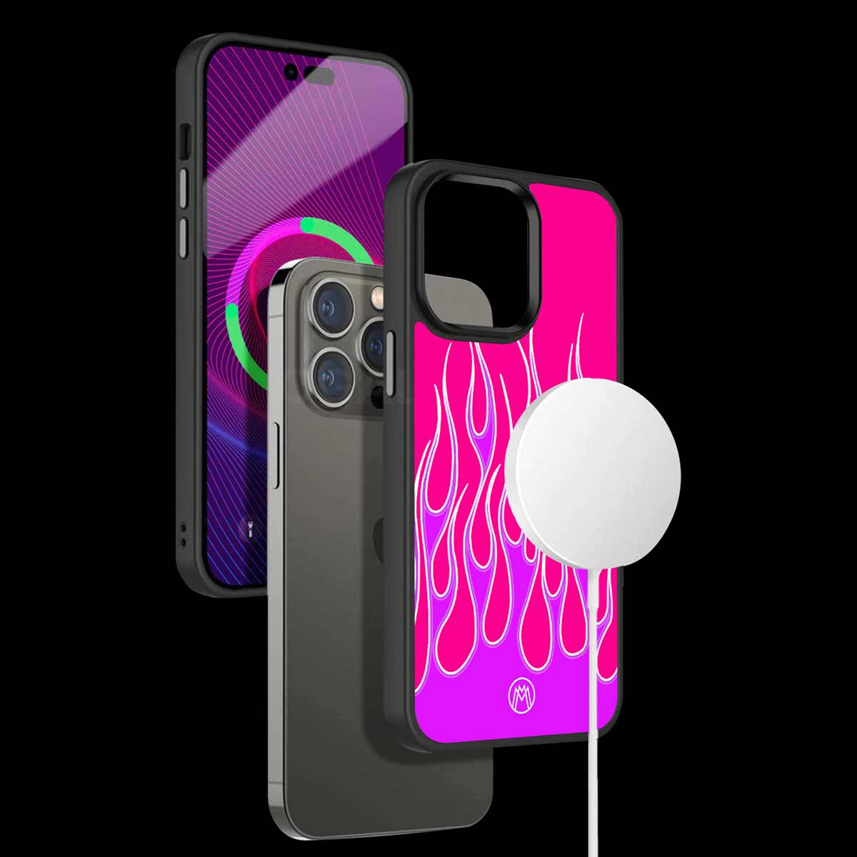 Y2k Hot Pink Flames Phone Cover | MagSafe Case