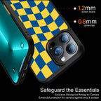 Yellow Blue Trippy Check Pattern Phone Cover | MagSafe Case
