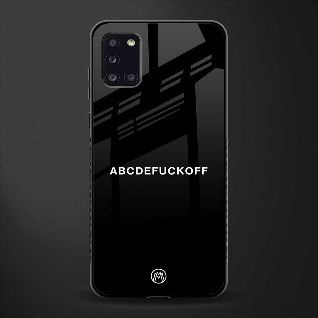 abcdefuckoff glass case for samsung galaxy a31 image
