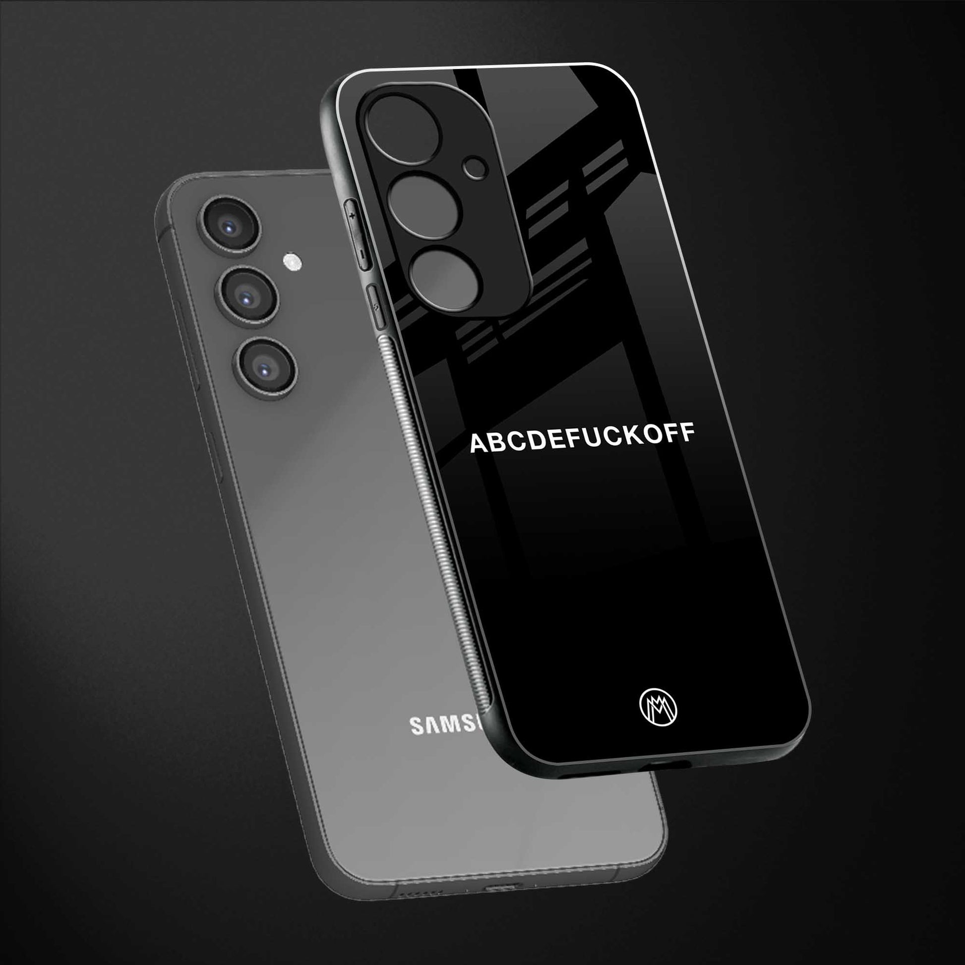 abcdefuckoff back phone cover | glass case for samsung galaxy s23 fe 5g