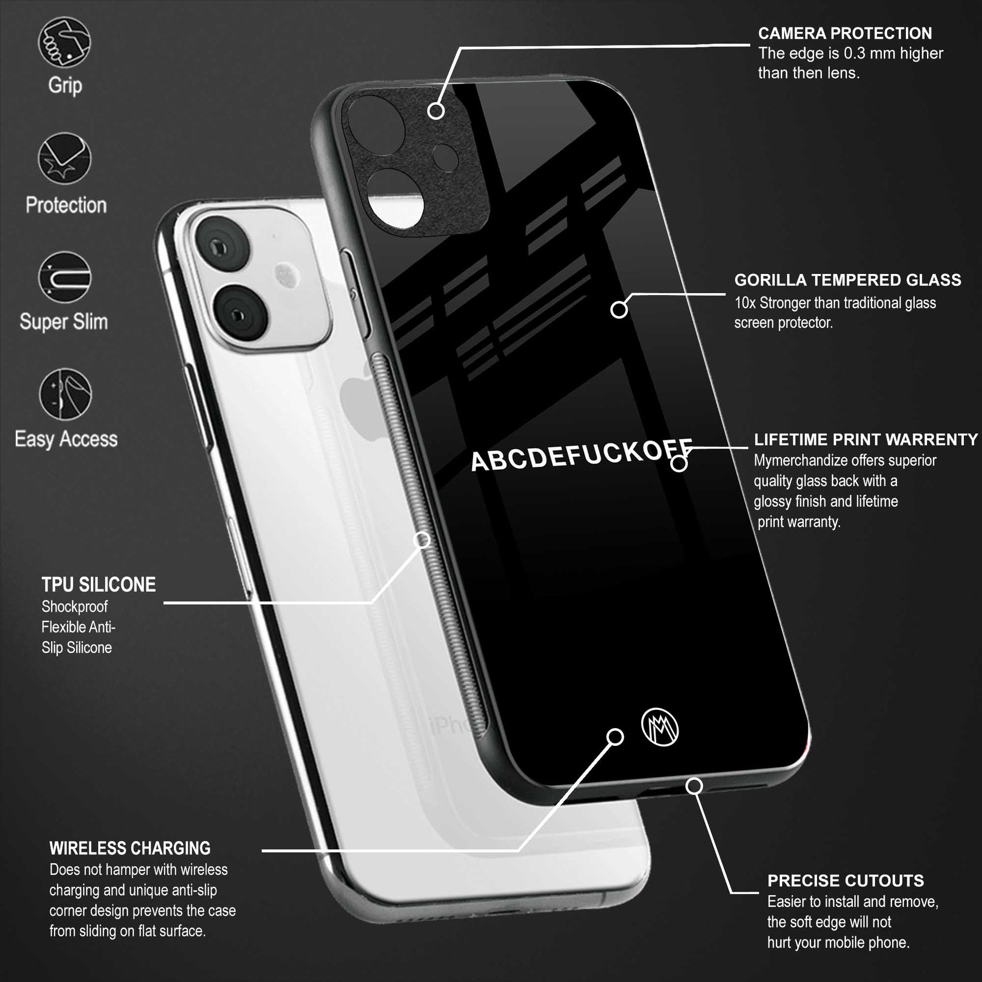 abcdefuckoff back phone cover | glass case for samsung galaxy a73 5g