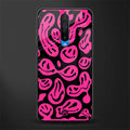 acid smiles black pink glass case for poco x2 image