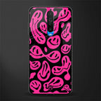acid smiles black pink glass case for poco x2 image