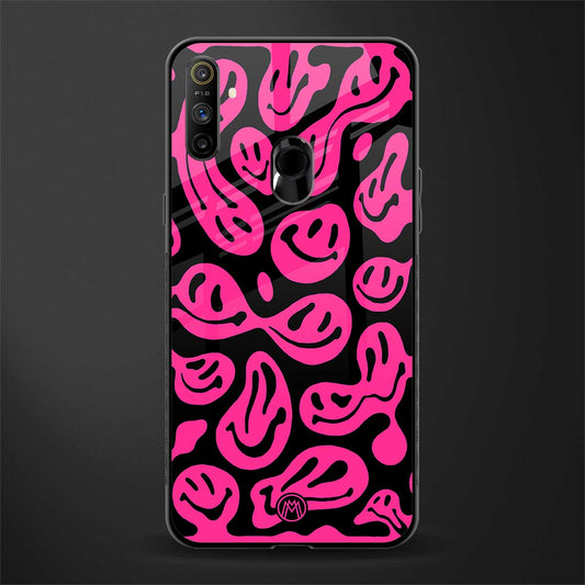 acid smiles black pink glass case for realme narzo 10a image
