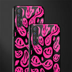 acid smiles black pink glass case for oppo reno 3 pro image-2