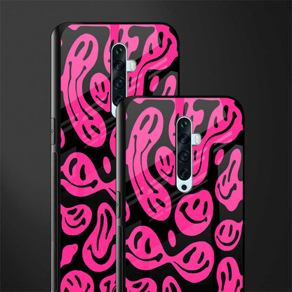 acid smiles black pink glass case for oppo reno 2f image-2