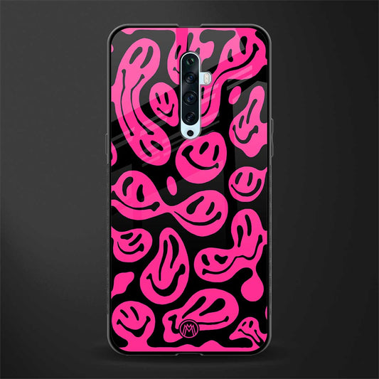acid smiles black pink glass case for oppo reno 2f image