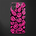 acid smiles black pink glass case for samsung galaxy m51 image