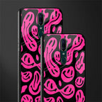 acid smiles black pink glass case for oppo f11 image-2