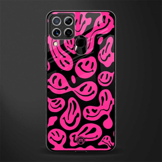 acid smiles black pink glass case for realme c15 image