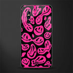 acid smiles black pink glass case for vivo v15 pro image