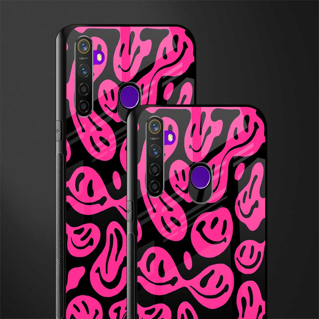 acid smiles black pink glass case for realme narzo 10 image-2