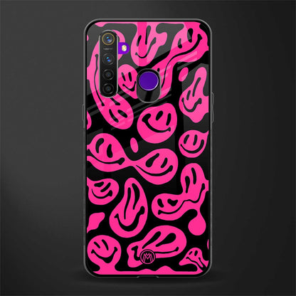 acid smiles black pink glass case for realme 5s image