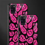 acid smiles black pink glass case for samsung galaxy a31 image-2