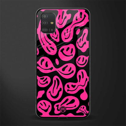 acid smiles black pink glass case for samsung galaxy a51 image