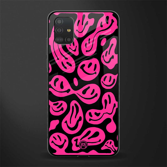 acid smiles black pink glass case for samsung galaxy a51 image
