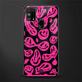 acid smiles black pink glass case for samsung galaxy f41 image