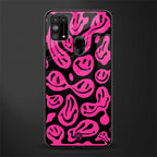 acid smiles black pink glass case for samsung galaxy f41 image