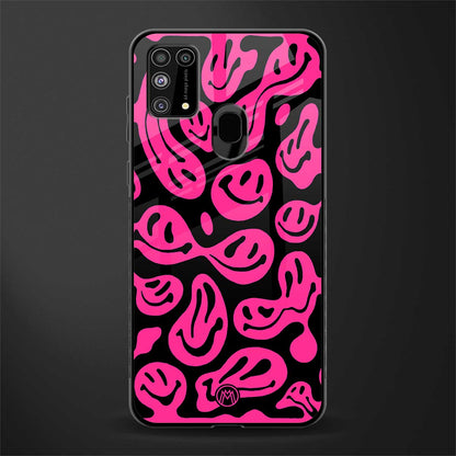 acid smiles black pink glass case for samsung galaxy m31 prime edition image