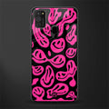 acid smiles black pink glass case for samsung galaxy m30s image