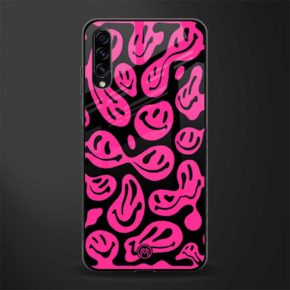 acid smiles black pink glass case for samsung galaxy a50s image