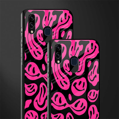 acid smiles black pink glass case for samsung galaxy m10s image-2