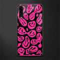 acid smiles black pink glass case for samsung galaxy a70s image
