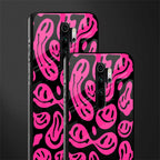 acid smiles black pink glass case for redmi note 8 pro image-2