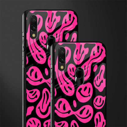 acid smiles black pink glass case for redmi note 7 image-2