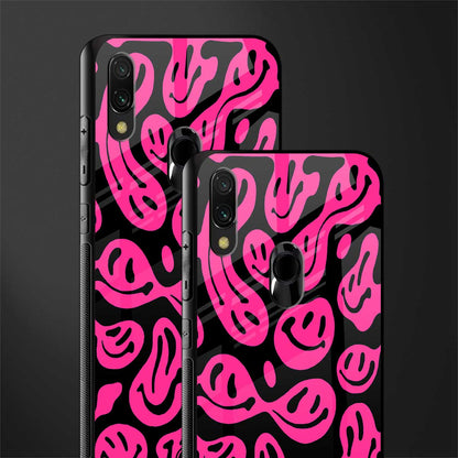 acid smiles black pink glass case for redmi note 7 pro image-2