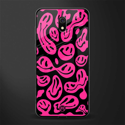 acid smiles black pink glass case for redmi 8a image