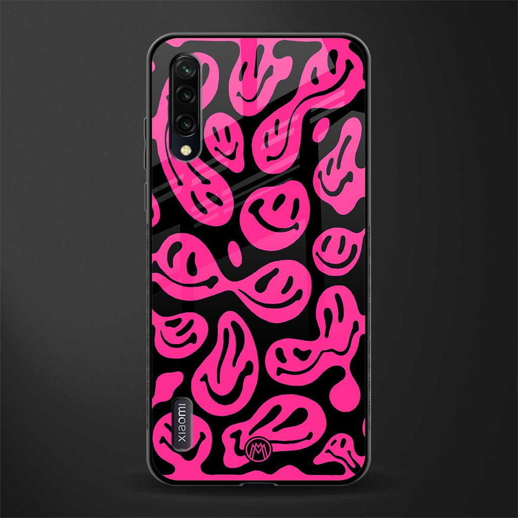acid smiles black pink glass case for mi a3 redmi a3 image