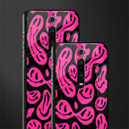 acid smiles black pink glass case for redmi k20 pro image-2